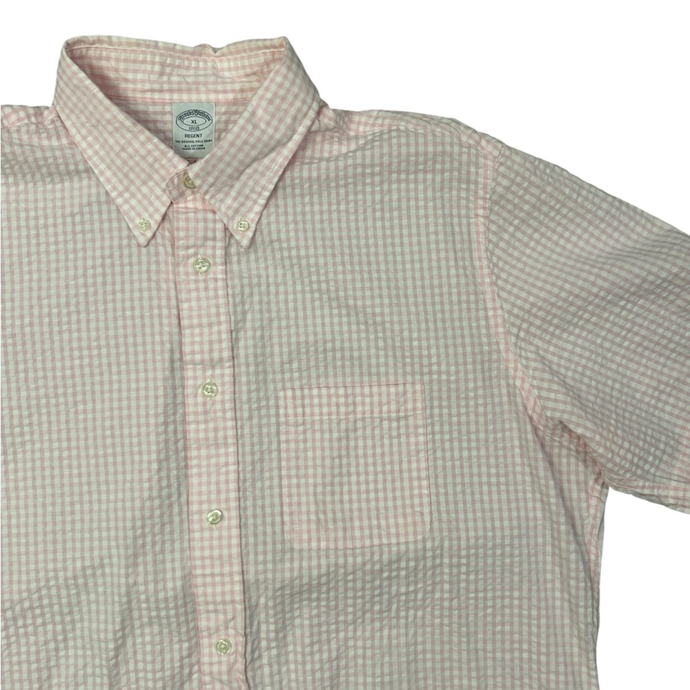 Brooks Brothers Regent 1818‎ Men's Pink Gingham Checkered Shirt XL Cotton